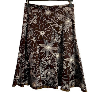 Paniz New York Brown full shirt in Brown and white print in size 8